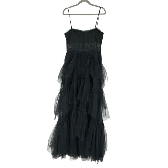 BCBGMaxAzria Corset Tiered Tulle Gown in Black - Picture 4 of 9